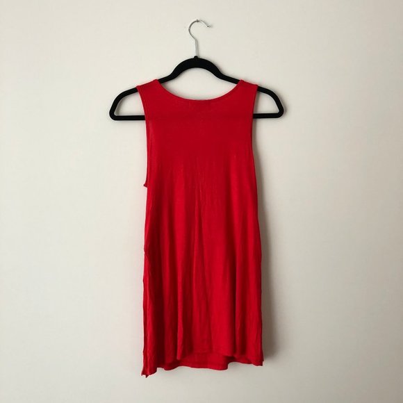 Bright Red Tank Top with Fringe - Picture 5 of 5